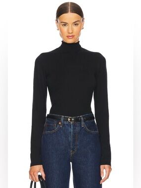 EAVES Classic Black Turtleneck Long Sleeve Top
